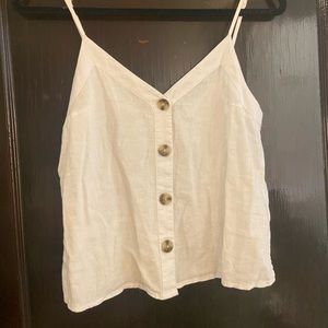 White Abercrombie & Fitch button down tank top